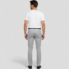 Men's Slim Fit Trousers with Elastic Waistband and Pockets