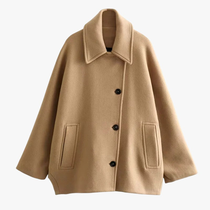 Abrigo de lana oversize con una silueta holgada para el invierno