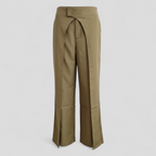 High-Waisted Wide-Leg Trousers with Asymmetric Hem