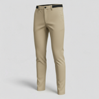 Men's Slim Fit Trousers with Elastic Waistband and Pockets