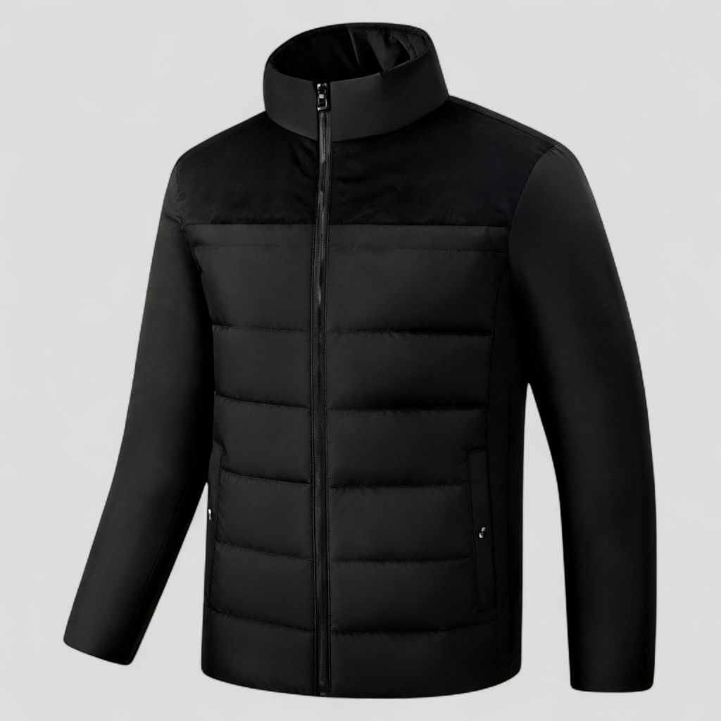 Parka de invierno forrada de pelo con cuello alto