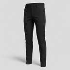 Men's Slim Fit Trousers with Elastic Waistband and Pockets