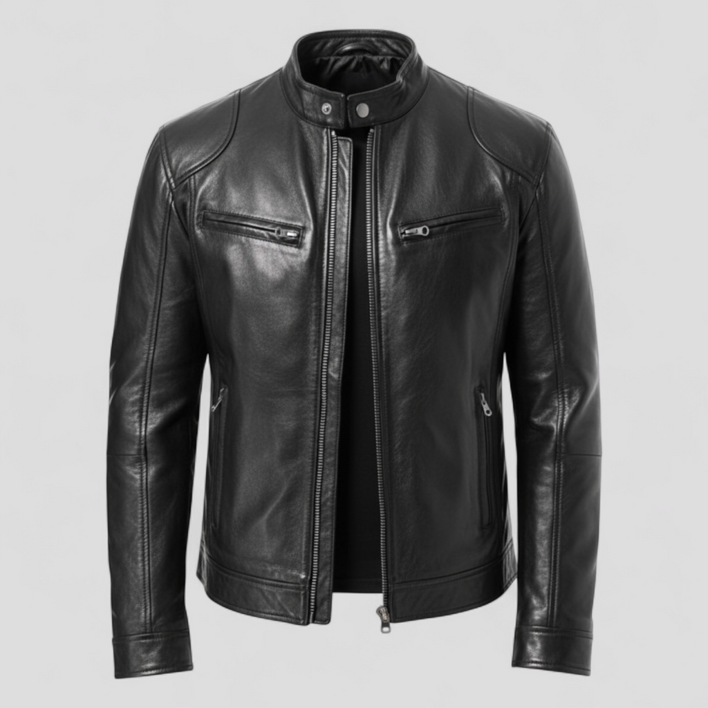 Men's Biker Jacket with Vintage Warmth
