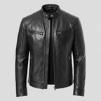 Men's Biker Jacket with Vintage Warmth
