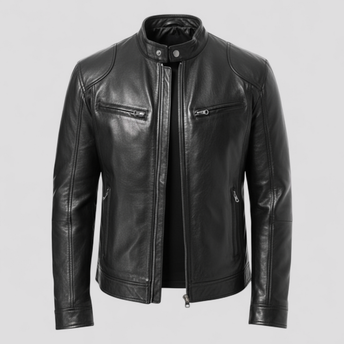 Men's Biker Jacket with Vintage Warmth