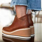 Minimalist Leather Look Boots with Cushioned Footbed