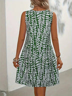 Vestido midi sin mangas con estampado abstracto para el verano