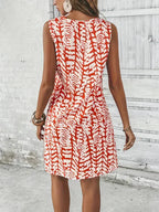 Vestido midi sin mangas con estampado abstracto para el verano