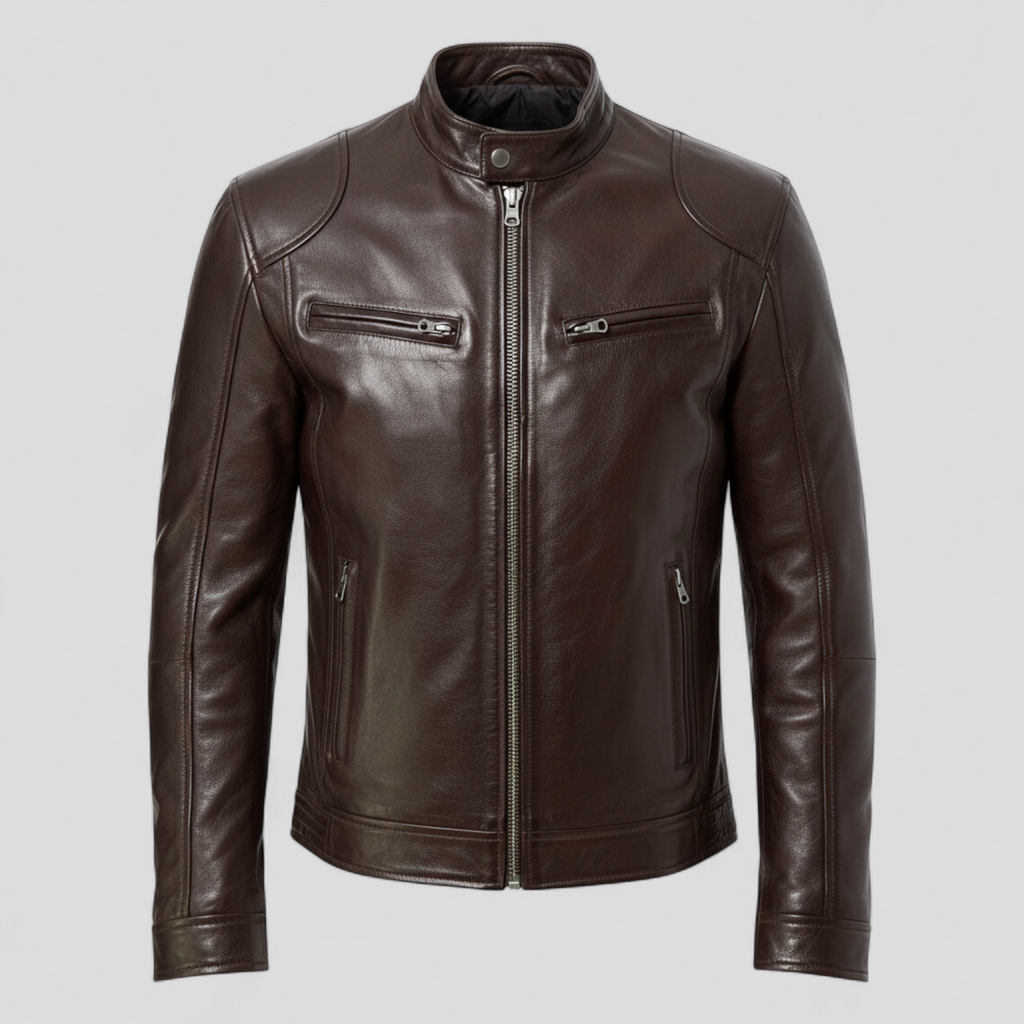 Men's Biker Jacket with Vintage Warmth