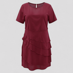 Velvet Ruffle Front Blouse for Office and Evening