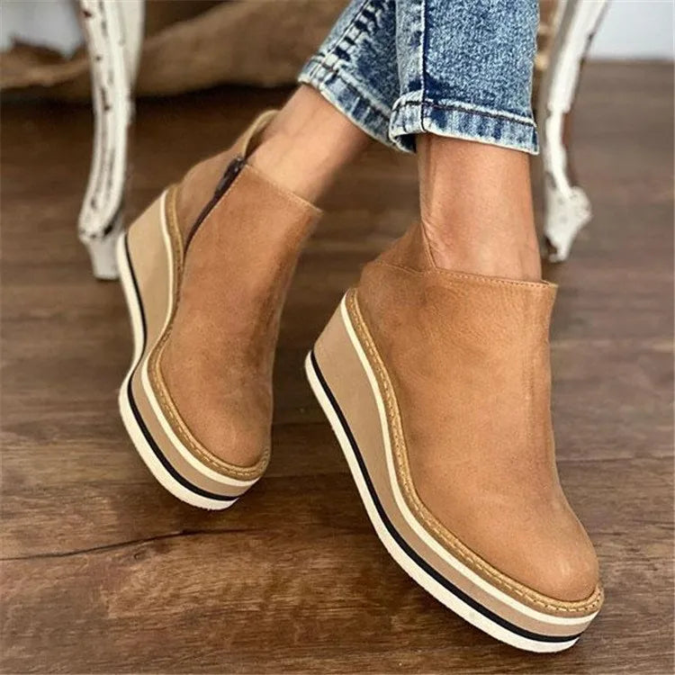 Minimalist Leather Look Boots with Cushioned Footbed