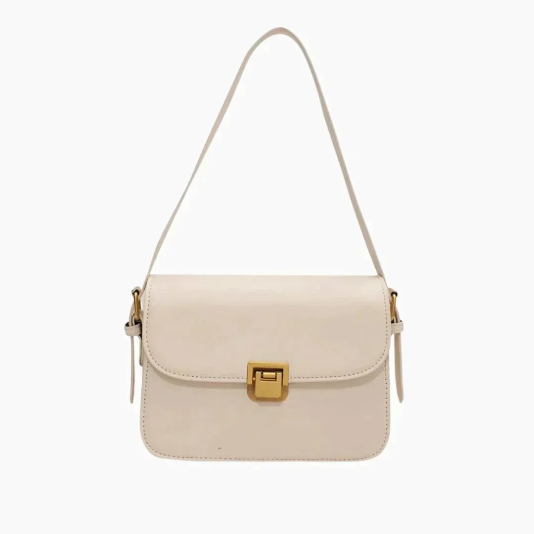 Vegan Leather Shoulder Bag with Secure Compartments