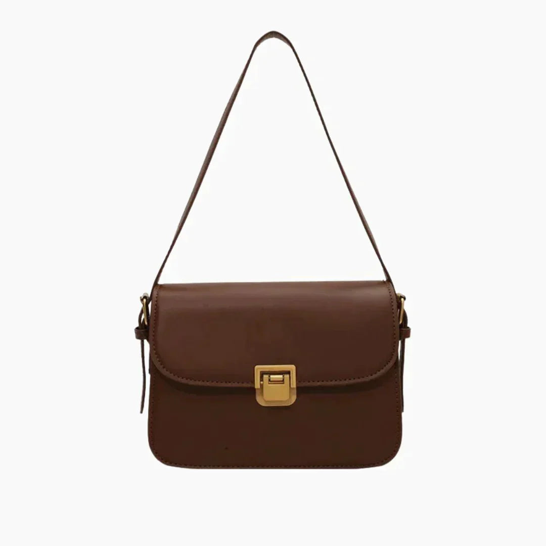 Vegan Leather Shoulder Bag with Secure Compartments