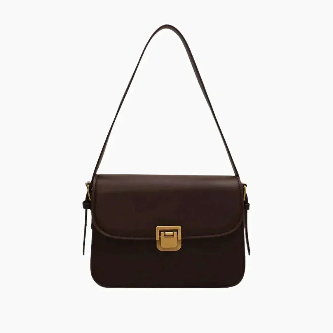 Vegan Leather Shoulder Bag with Secure Compartments