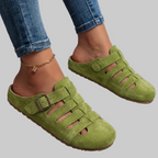 Sandalias tipo zueco sin cordones con hebilla lateral ajustable