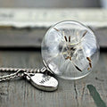 Vintage-Style Dandelion Wish Pendant Necklace with Delicate Seeds