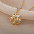 Bright Tree of Life Pendant Necklace with Detailed Branches