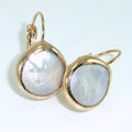 Pearly White Leverback Earrings in Gold Colour with Soft Sheen