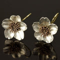 Vintage-Style Two-Tone Blossom Earrings with Contrasting Finish
