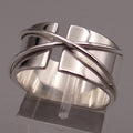 Vintage-Style Cross Ring with Classic Detail in Silver Colour