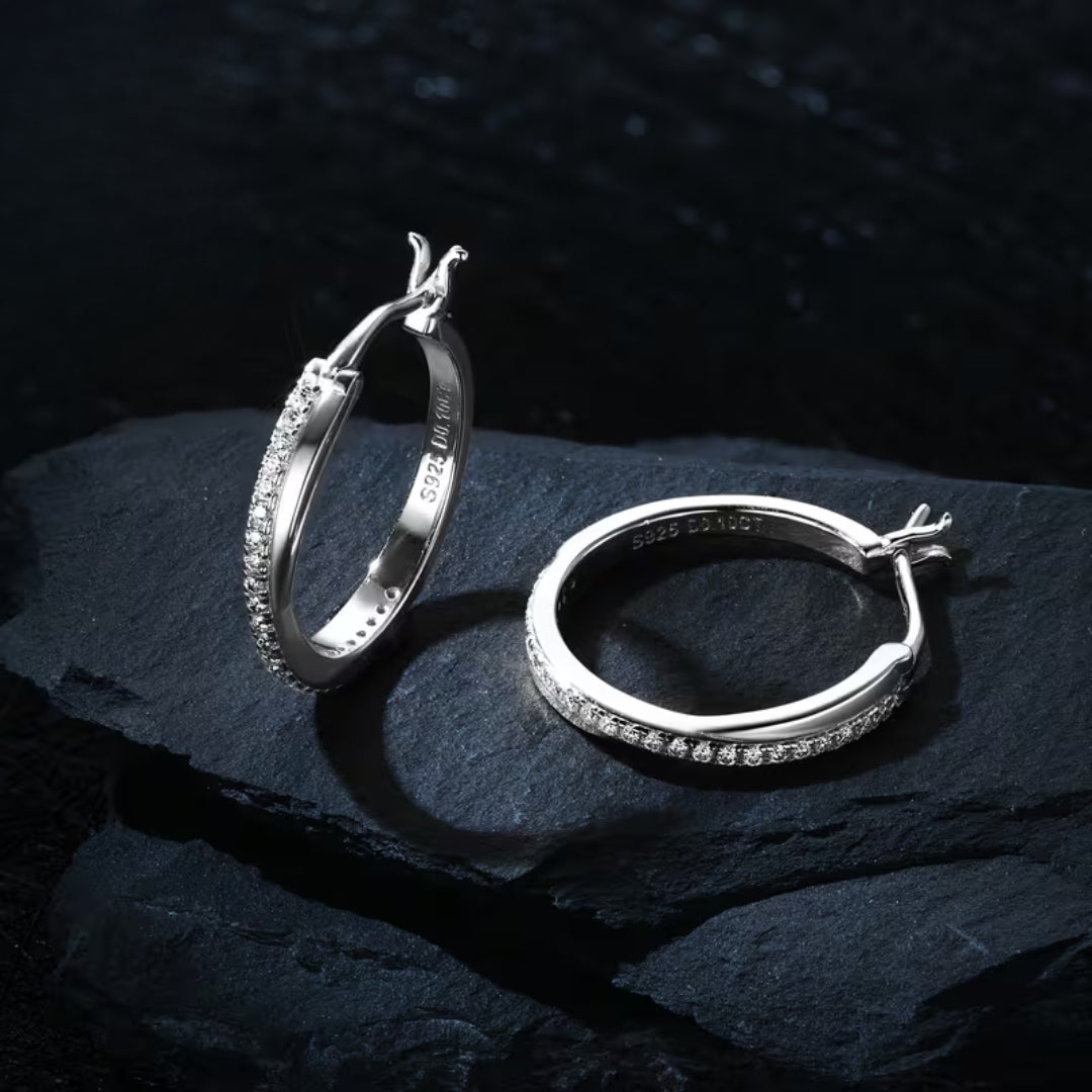Zirconia Braided Hoop Earrings with Colour Choice and Rich Texture