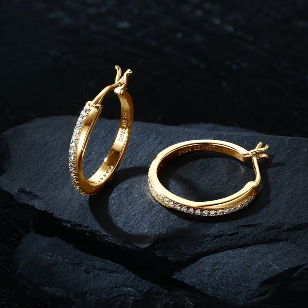 Zirconia Braided Hoop Earrings with Colour Choice and Rich Texture