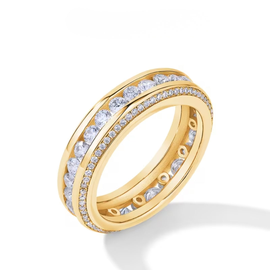 Baguette Zirconia Eternity Ring with Trail Setting
