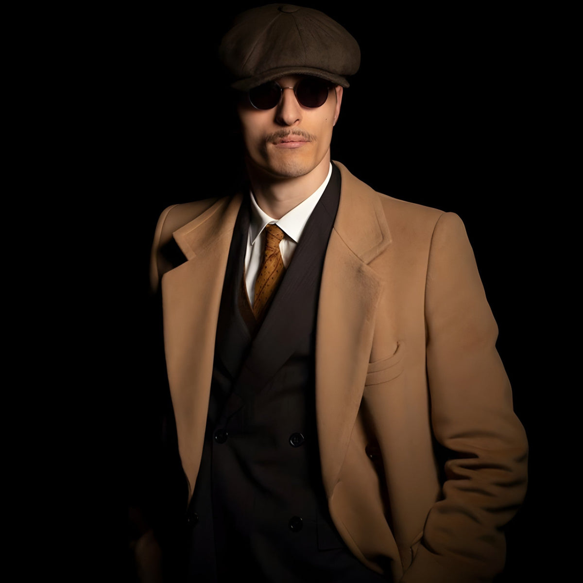 Vintage-Style Flat Cap with Classic Tailored Fit