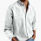 Camisa cargo de hombre de corte ajustado con cuello clásico y bolsillos