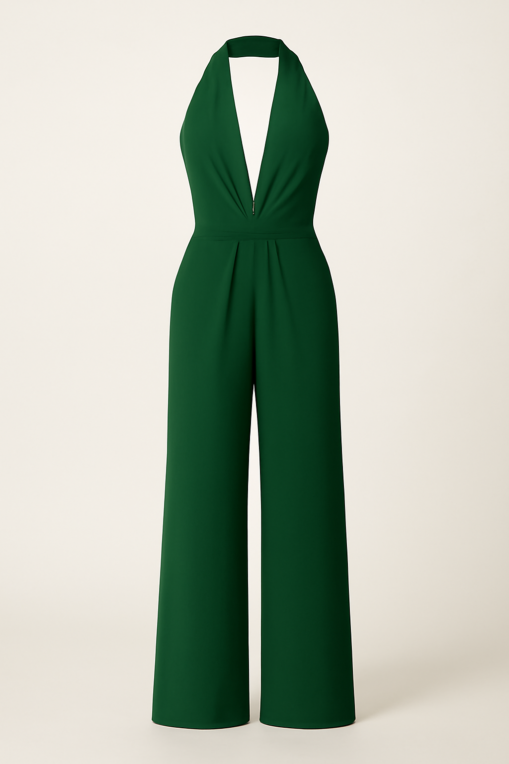 Elegant Halterneck Jumpsuit with Wide-Leg Trousers