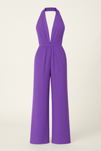 Elegant Halterneck Jumpsuit with Wide-Leg Trousers