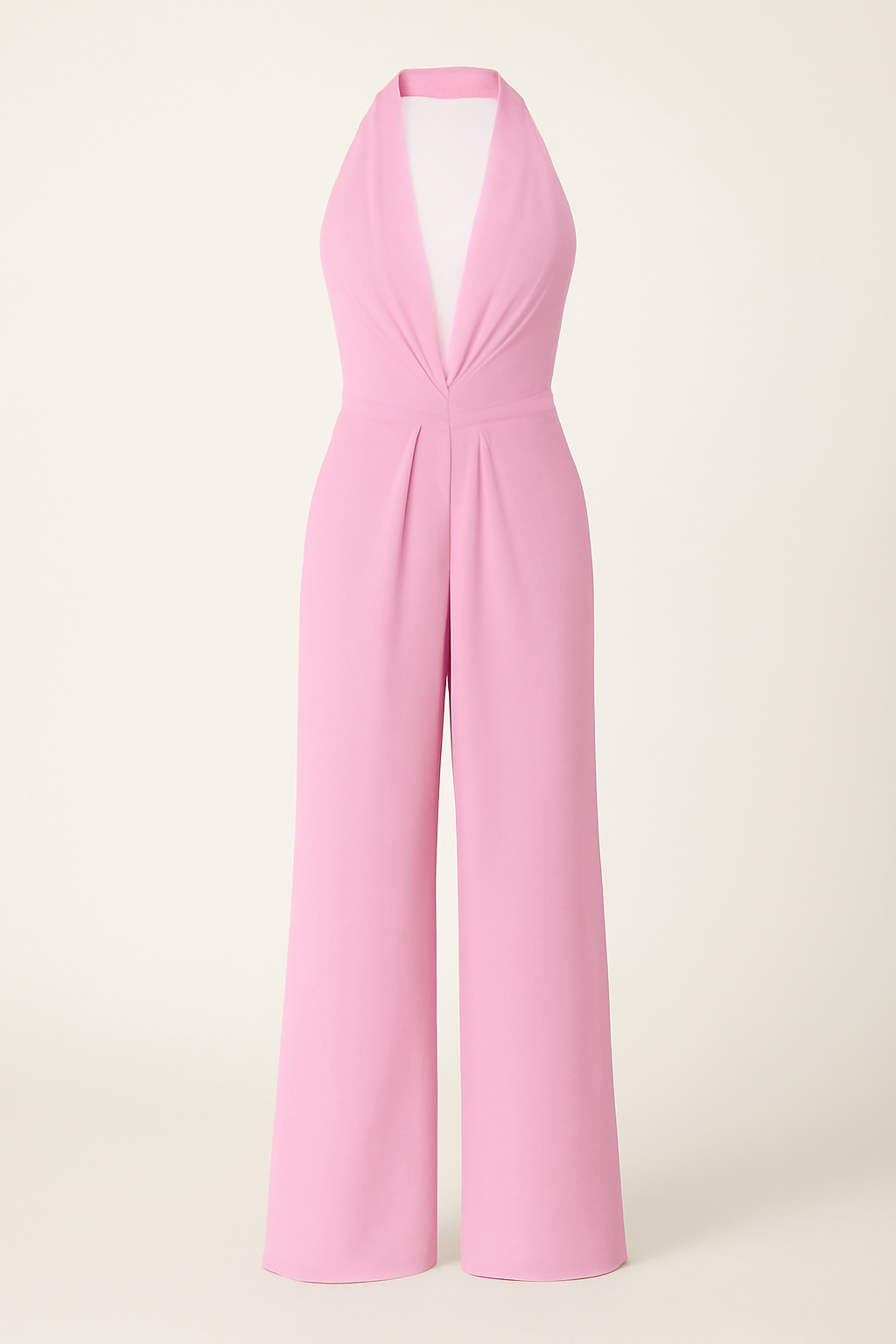 Elegant Halterneck Jumpsuit with Wide-Leg Trousers