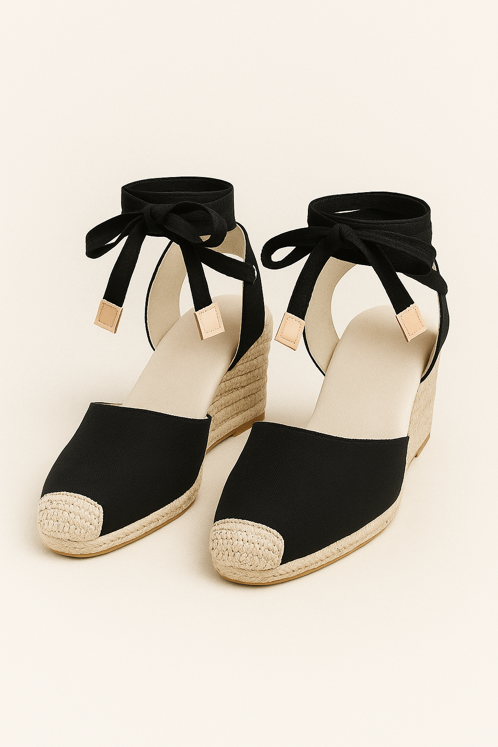 Wedge Espadrilles with Ankle Chain Detail