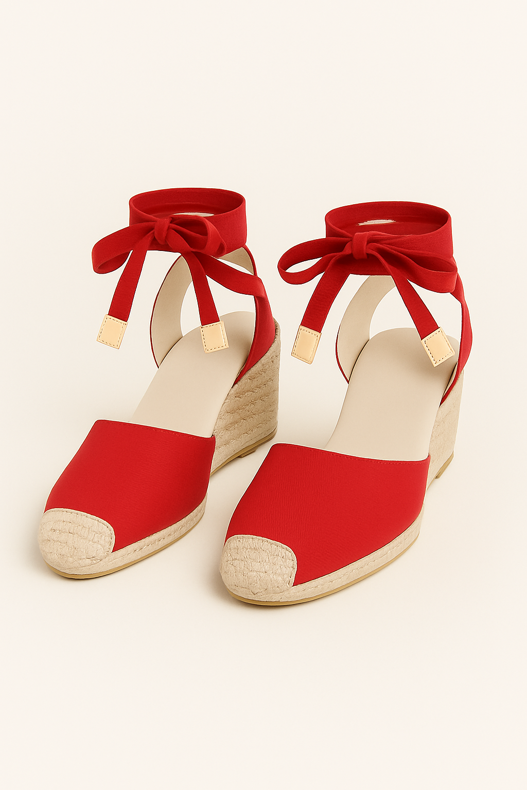 Wedge Espadrilles with Ankle Chain Detail