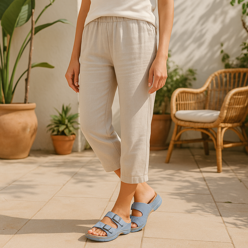 Supportive sandals with adjustable velcro straps