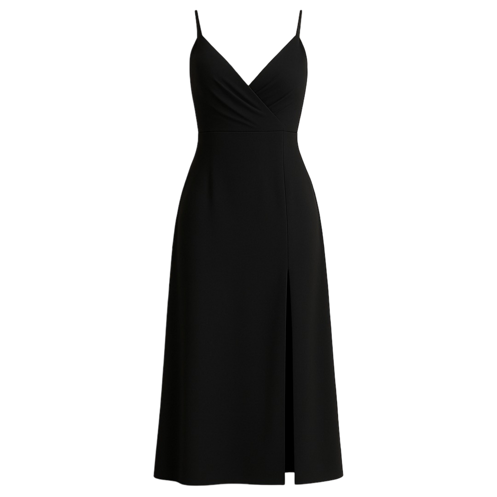 Vestido largo de satén con tirantes finos ajustables