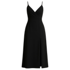 Vestido largo de satén con tirantes finos ajustables