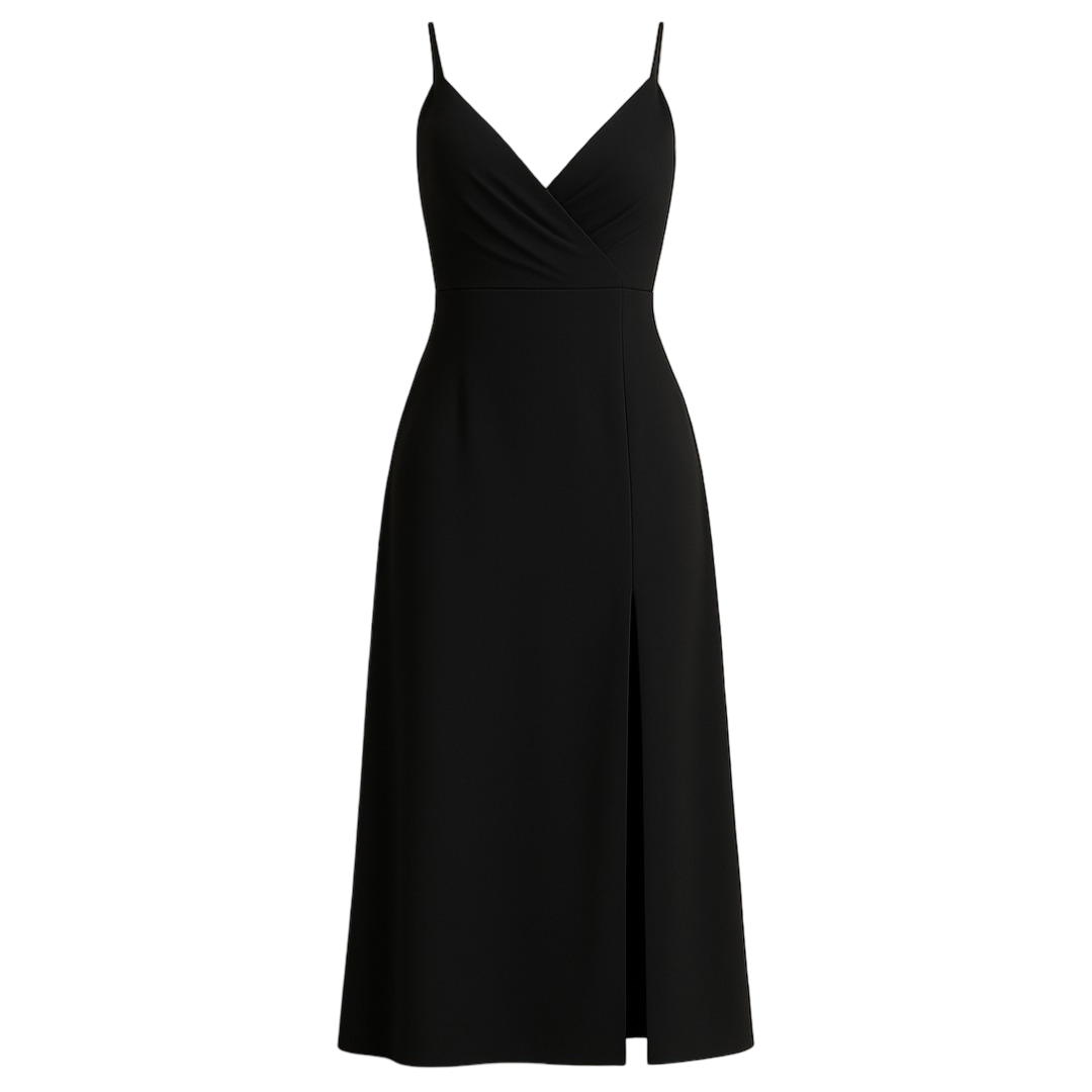 Vestido largo de satén con tirantes finos ajustables