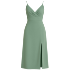 Vestido largo de satén con tirantes finos ajustables