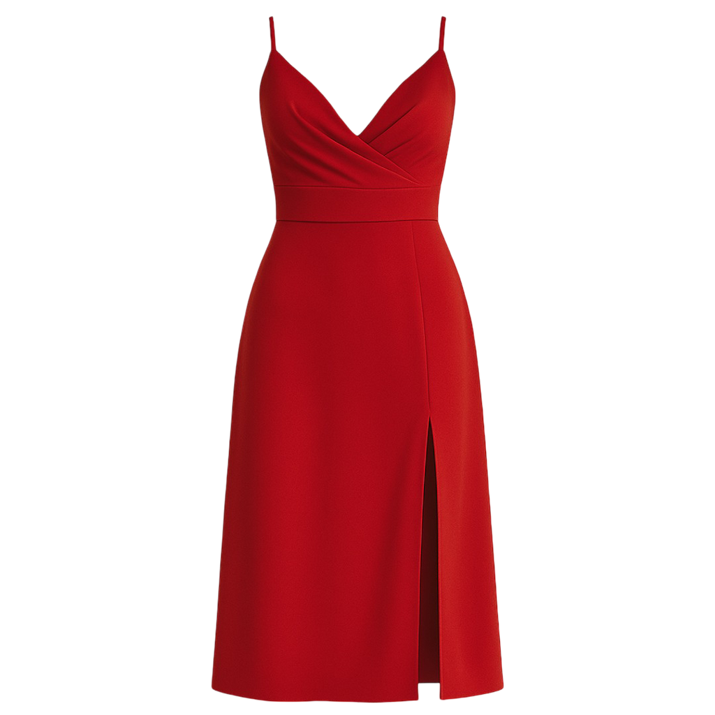 Vestido largo de satén con tirantes finos ajustables