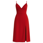 Vestido largo de satén con tirantes finos ajustables