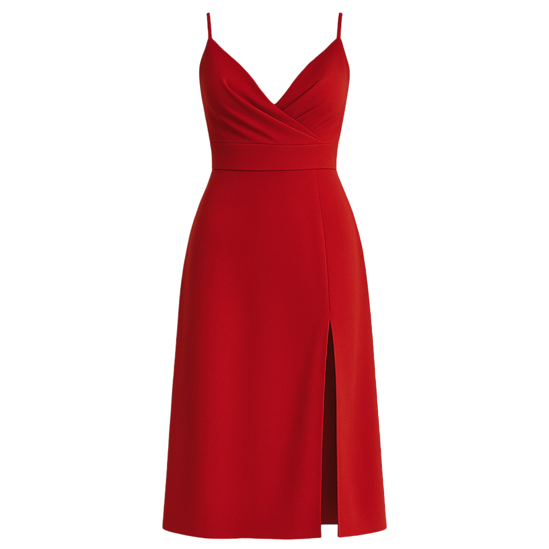 Vestido largo de satén con tirantes finos ajustables
