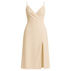 Vestido largo de satén con tirantes finos ajustables