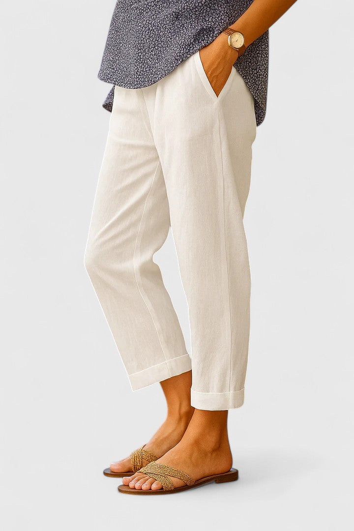 Lightweight Trousers with Relaxed Fit and Pockets