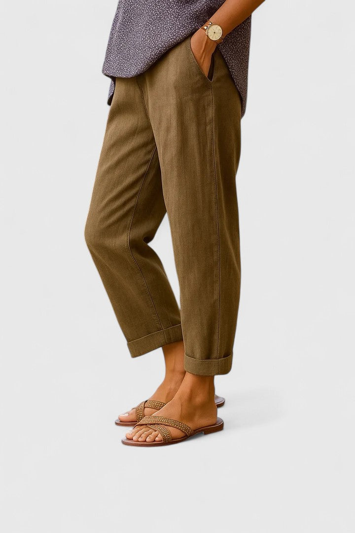 Lightweight Trousers with Relaxed Fit and Pockets