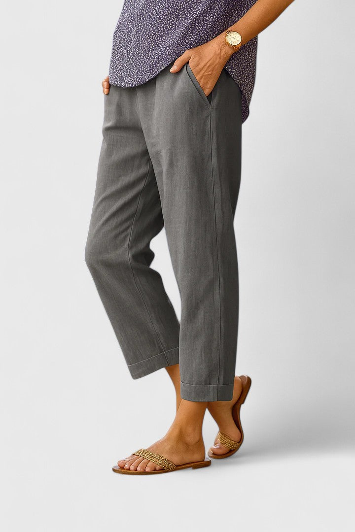 Lightweight Trousers with Relaxed Fit and Pockets