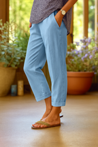 Light Summer Trousers with Graceful Drape and Pockets