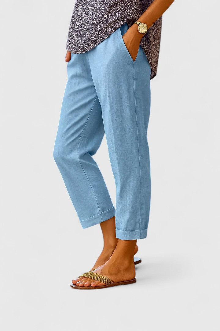 Lightweight Trousers with Relaxed Fit and Pockets