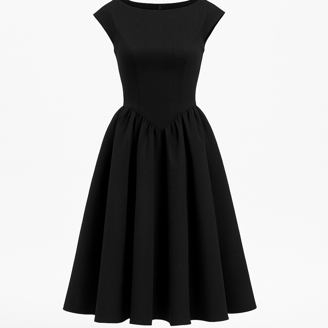 Open Back Midi Dress with Fitted Silhouette