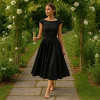 Vestido midi de espalda descubierta con silueta ajustada